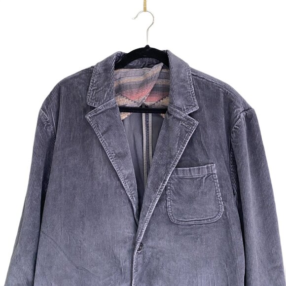 Faherty Corduroy Sportcoat Blazer Men Sz XL Charcoal Gray Academia - Picture 2 of 13